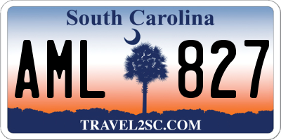 SC license plate AML827