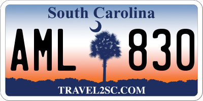 SC license plate AML830