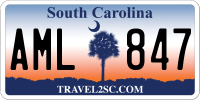 SC license plate AML847