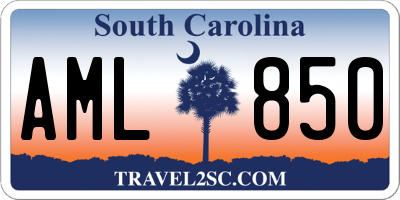 SC license plate AML850