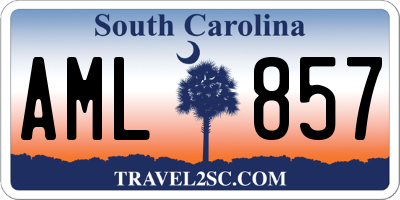 SC license plate AML857
