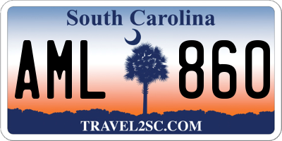 SC license plate AML860