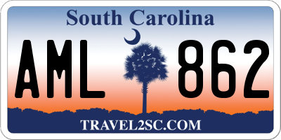 SC license plate AML862
