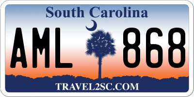 SC license plate AML868