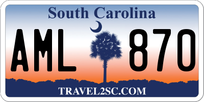 SC license plate AML870