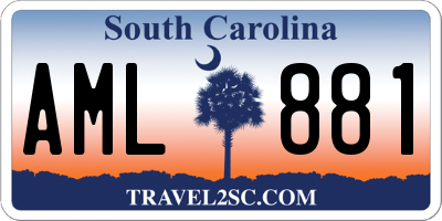 SC license plate AML881