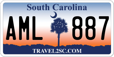 SC license plate AML887
