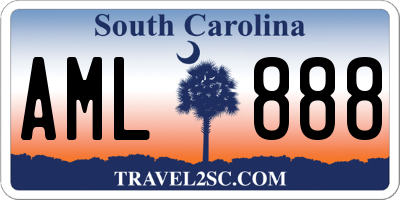SC license plate AML888