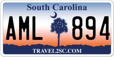 SC license plate AML894