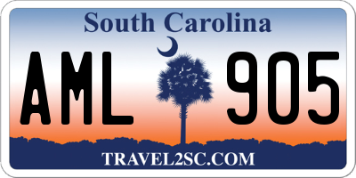 SC license plate AML905