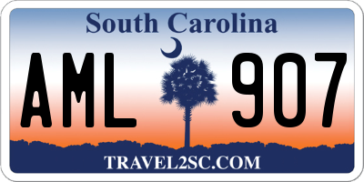 SC license plate AML907