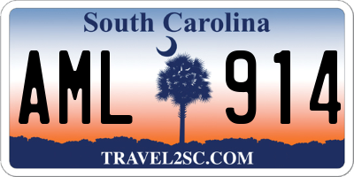 SC license plate AML914