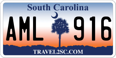 SC license plate AML916