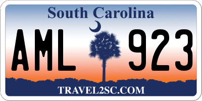 SC license plate AML923