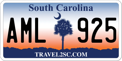 SC license plate AML925