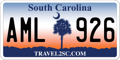 SC license plate AML926