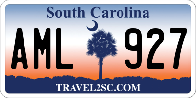 SC license plate AML927