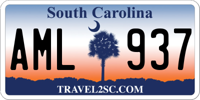 SC license plate AML937