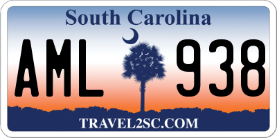 SC license plate AML938