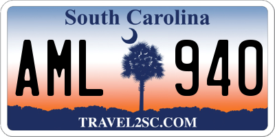 SC license plate AML940
