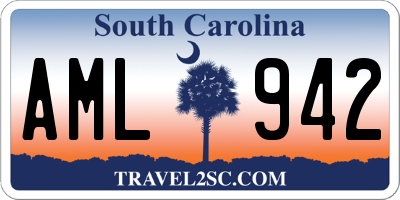 SC license plate AML942