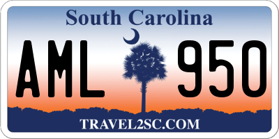SC license plate AML950