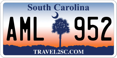 SC license plate AML952