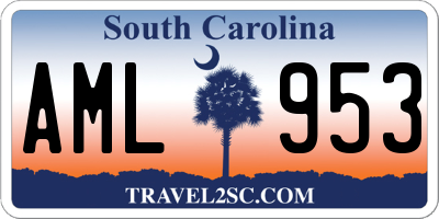 SC license plate AML953