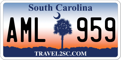 SC license plate AML959