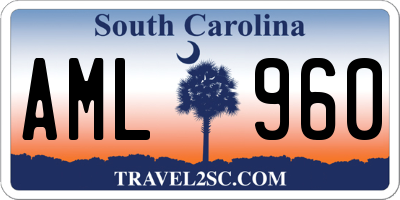 SC license plate AML960