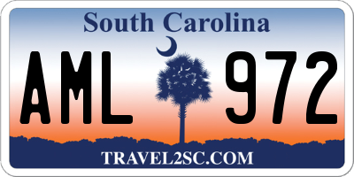 SC license plate AML972