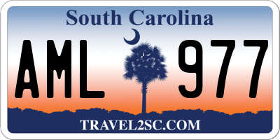 SC license plate AML977