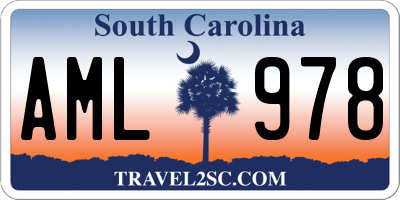 SC license plate AML978
