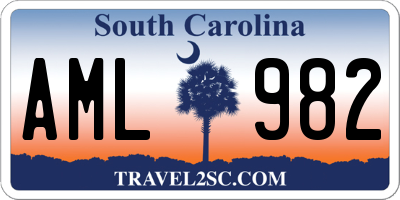 SC license plate AML982