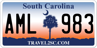 SC license plate AML983