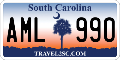 SC license plate AML990