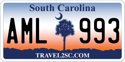 SC license plate AML993