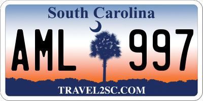 SC license plate AML997