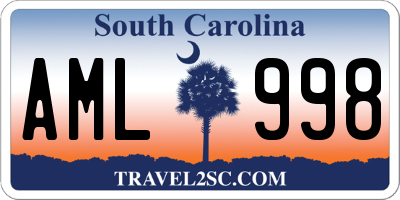 SC license plate AML998