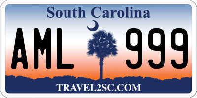 SC license plate AML999