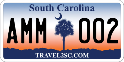 SC license plate AMM002
