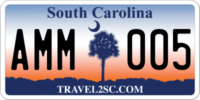 SC license plate AMM005