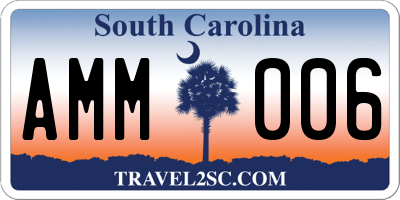 SC license plate AMM006