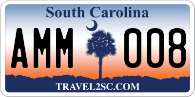 SC license plate AMM008
