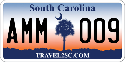 SC license plate AMM009