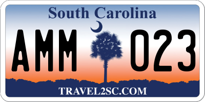 SC license plate AMM023