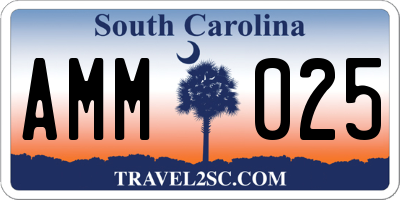 SC license plate AMM025