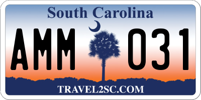 SC license plate AMM031