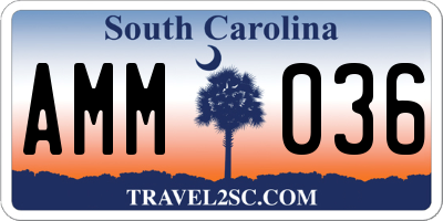 SC license plate AMM036