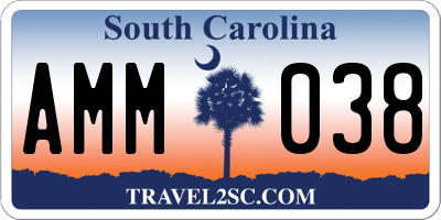 SC license plate AMM038